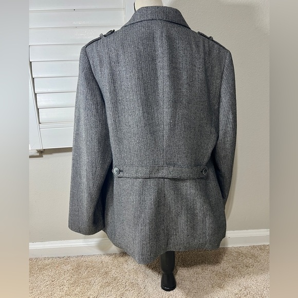 Womens Blazer size 16 Gray Herringbone Jacket Emily Acrylic Wool Career Office - Picture 4 of 9